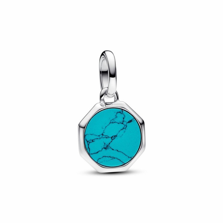 Charm Pandora Mini Medallón Grabable Pandora ME Turquesa - 793388C01
