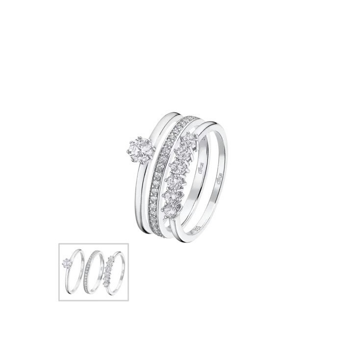 Conjunto 3 Anillos de Plata con Circonitas - LP3510-3/1