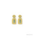 Pendientes Rectangulares Dorados con Piedra Verde en acero inoxidable