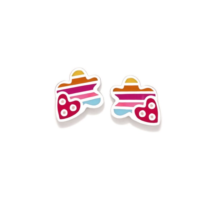 PENDIENTES ARCOIRIS FLOR CORAZON - 015ARCO
