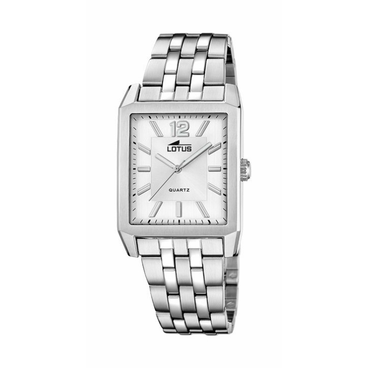 RELOJ LOTUS SQUARE SERIES 18983/1 PLATEADO CORREA DE ACERO INOXIDABLE 316L, HOMBRE - 18983/1