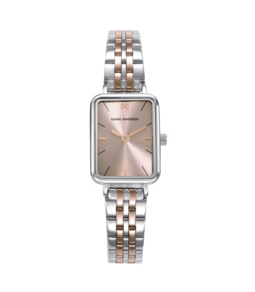 RELOJ MARK MADDOX MUJER CAJA DE ACERO Y BRAZALETE BICOLOR DE ACERO Y LP ROSA CON MOVIMIENTO DE CUARZO - MM1026-77