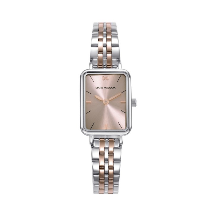 RELOJ MARK MADDOX MUJER CAJA DE ACERO Y BRAZALETE BICOLOR DE ACERO Y LP ROSA CON MOVIMIENTO DE CUARZO - MM1026-77