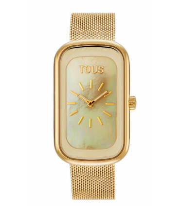 Reloj analógico con esfera de nácar y brazalete dorado T-Band Club - 3000140400