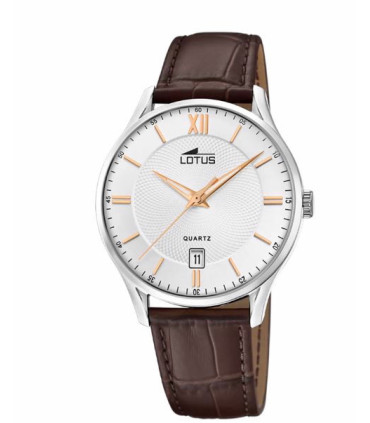 RELOJ LOTUS 18402/H BLANCO CORREA DE CUERO, HOMBRE - 18402/H