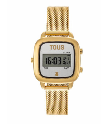 Reloj digital con brazalete de acero dorado D-Logo Mini - 3000139500