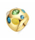 Anillo acabado oro amarillo de 18k y Cristal Multicolor - Alik - SGU2055C2016