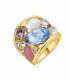 Anillo acabado oro amarillo de 18k y Cristal Multicolor - SionuAnillo acabado oro amarillo de 18k y Cristal Mul - SGU2057C2016