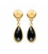 Pendientes con Resina Negra acabado oro 18k - Nyste - SGEW63763300