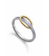 Anillo de plata de primera ley con baño de rodio y oro - 9158A016