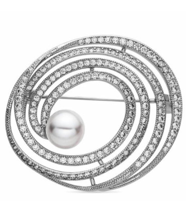Broche con Circonita Brillante acabado plata - Telah - SSBRW120000