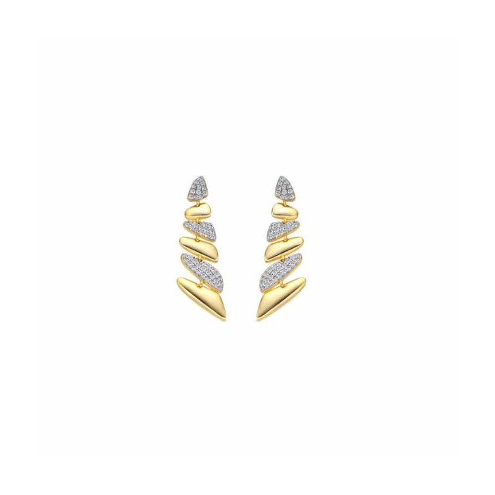 Pendientes de Plata de Ley 925 y Circonita Brillante acabado oro amarillo de 18k - Zolbak - EJ085Y0000