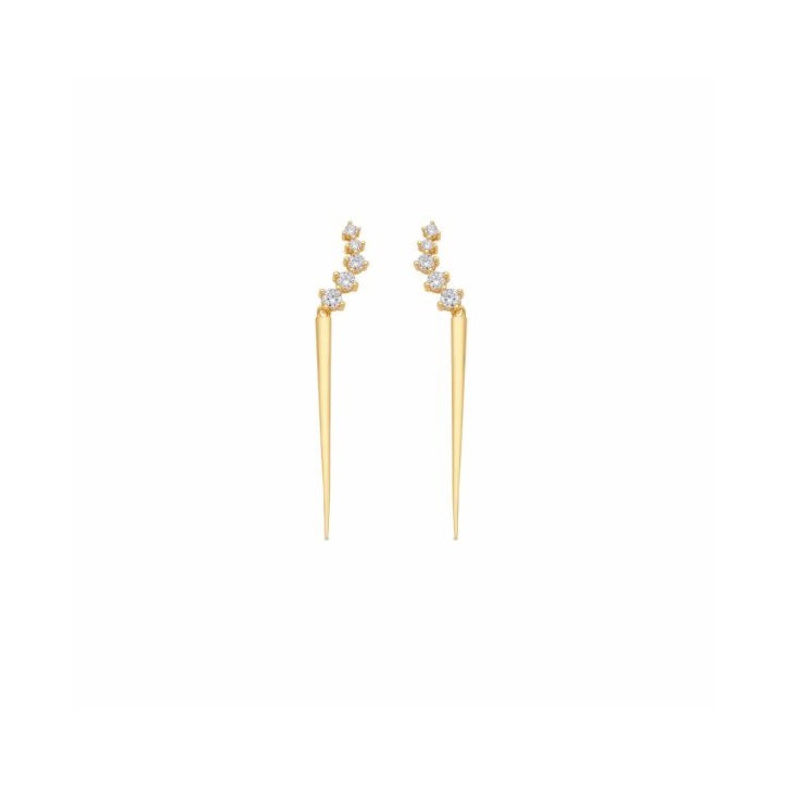 Pendientes de Plata de Ley 925 y Circonita Brillante acabado oro amarillo de 18k - Copim - EJ064Y0000