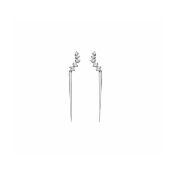Pendientes de Plata de Ley 925 y Circonita Brillante acabado rodio - Copim - EJ0640000