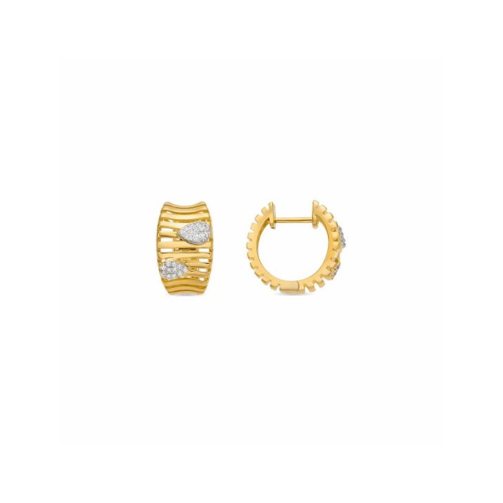 Pendientes de Plata de Ley 925 y Circonita Brillante acabado oro amarillo de 18k - Samon - ET558Y0000