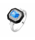 Anillo de Plata de Ley 925 y Lacado Negro acabado rodio - Oiwa - T232560114