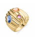 Anillo de Cristal Multicolor acabado en oro amarillo 18K - Wenya - SGU2005C2014