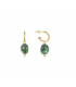 Pendientes de Plata de Ley 925 con Cristal Verde acabados en oro amarillo 18K - Xiua - EXA522YC3000