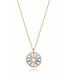 Collar de plata de primera ley con baño de oro y disco colgante - 13238C100-39