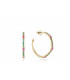 Pendientes Elegant de plata de ley con baño de oro y circonitas de color rosas y verdes - 13173E100-39