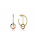 Pendientes de plata de primera ley con baño de oro, criolla abierta con cadena y aro - 13242E100-39