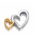 Motivo de acero IP dorado con dos corazones bitono para montar en pulsera personalizable de mujer - 1415M01019