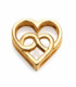 Motivo de acero IP dorado con dos corazones entrelazados para montar en pulsera personalizable de mujer - 1414M01012