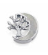 Motivo de acero y resina con árbol de la vida y luna blanca para montar en pulsera personalizable de mujer - 1419M01010