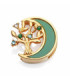Motivo de acero IP dorado y resina con árbol de la vida y luna verde para montar en pulsera personalizable de mujer - 1420M01012