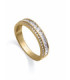 Anillo de plata de primera ley con baño de oro y circonitas - 9153A016