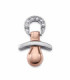 Motivo de mujer de acero e Ip rosa y diseño chupete - 14245M01000