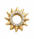 Motivo de acero IP dorado en forma de sol con circonitas para montar en pulsera personalizable - 1358M01012S
