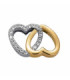 Motivo de acero IP dorado en forma de corazones entrelazados para montar en pulsera personalizable - 1358M01012CE