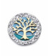 Motivo Chic de acero árbol de la vida Ip dorado con fondo en esmalte y circonitas blancas - 14102M01000