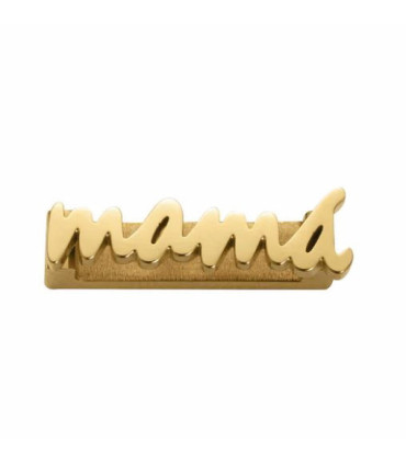 Motivo de acero IP dorado con la palabra mamá para montar en pulsera personalizable - 1358M01012M