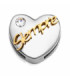 Motivo de acero en forma de corazón con palabra siempre en dorado para montar en pulsera personalizable de mujer - 1417M01019