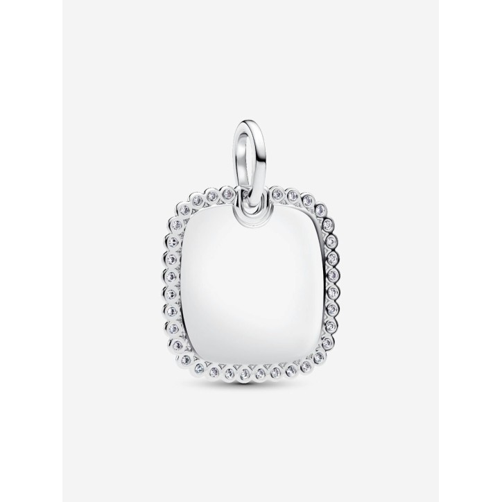 Colgante Etiqueta Grabable Cuadrada Brillante - 394009C01
