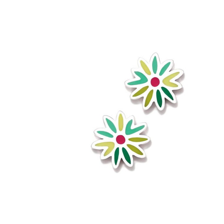 Pendientes Agatha Ruiz de la Prada Daisy Plata Verde - 035DAI