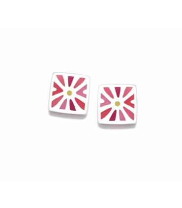 PENDIENTE DAISY CUADRADO ROSAS - 005DAI