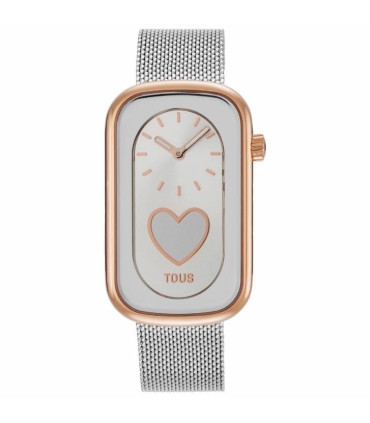 Reloj TOUS analógico bicolor con silueta corazón y brazalete de acero T-Band Club - 3000140800