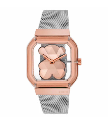 RELOJ TOUS analógico con brazalete de acero y acero rosado D-Bear Party - 3000143600