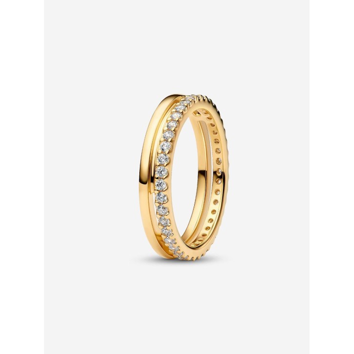 Anillo Doble BandaRecubrimiento en oro de 14k - 163799C01