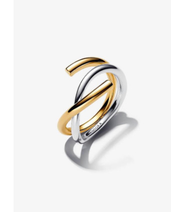 Anillo Forma Orgánica en Dos Tonos PANDORA. - 163889C00