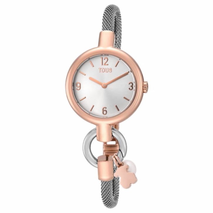 RELOJ TOUS analógico/digital con brazalete de acero y acero rosado TOUS Hold Charms - 3000144200