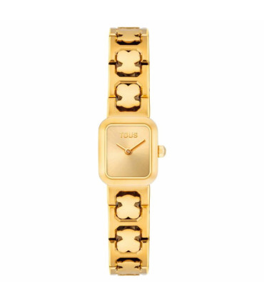 Reloj TOUS Icon Time dorado con brazalete de eslabones y esfera de osito - 3000145800