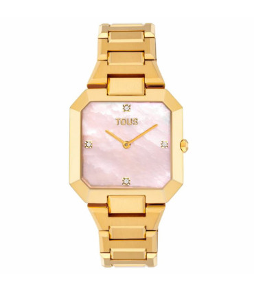 Reloj TOUS Karat dorado con brazalete de acero y esfera de nácar rosa