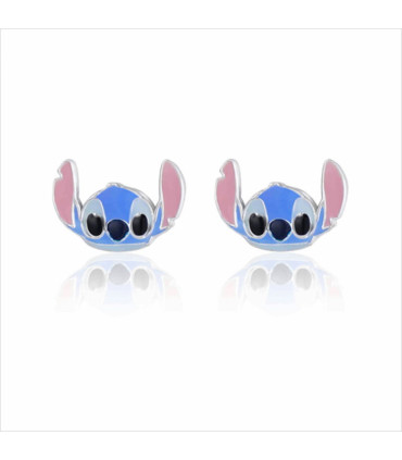 Pendientes de Botón Stitch Plata de Ley 925 Disney Oficial