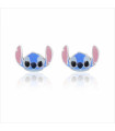 Pendientes de Botón Stitch Plata de Ley 925 Disney Oficial