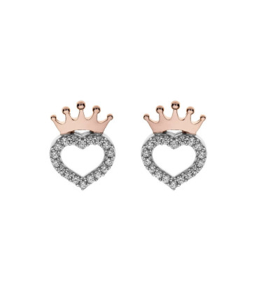 Pendientes Disney Princesas Plata 925 – Diseño Corazón con Corona