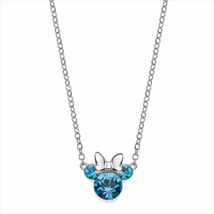 Collar Disney Minnie Plata 925 con Piedra Azul – Diseño Infantil